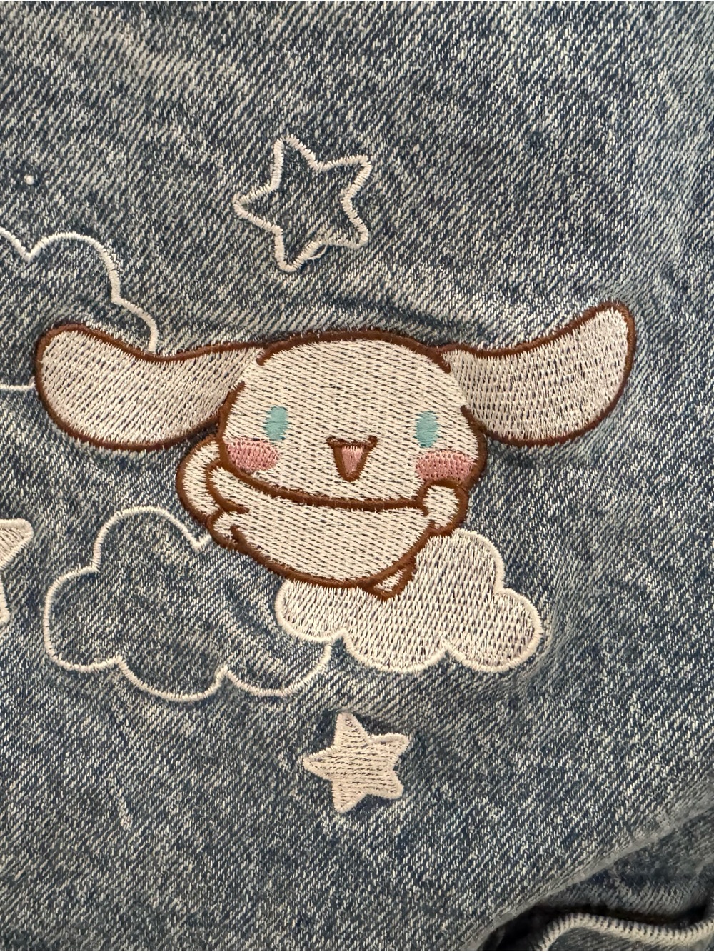 NEVER WORN Sanrio Cinnamoroll Denim Overall Shorts. Size Medium (Adult). - Picture 4 of 8